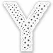 黒い星でできた文字 シール (正面)