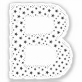 黒い星でできた文字 シール (正面)