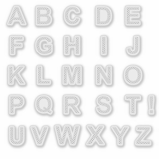 黒い星でできた文字 シール (正面)