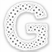 黒い星でできた文字 シール (正面)