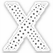黒い星でできた文字 シール (正面)