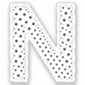 黒い星でできた文字 シール (正面)