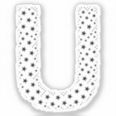 黒い星でできた文字 シール (正面)