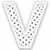 黒い星でできた文字 シール (正面)