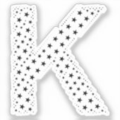 黒い星でできた文字 シール (正面)