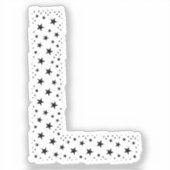 黒い星でできた文字 シール (正面)