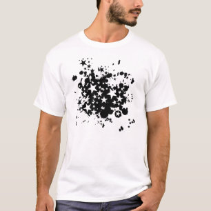 黒い星のペンキ Tシャツ
