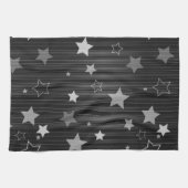 黒い星パターン キッチンタオル (横)