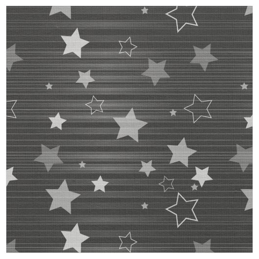 黒い星パターン ファブリック (クローズアップ)