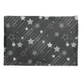 黒い星パターン 枕カバー (裏面-左)