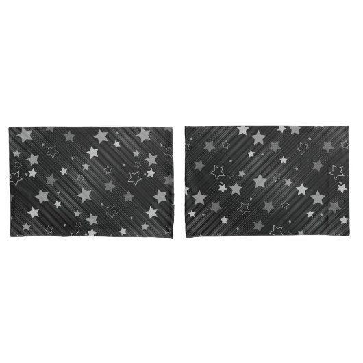 黒い星パターン 枕カバー (フロントセット)