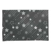 黒い星パターン 枕カバー (正面右)