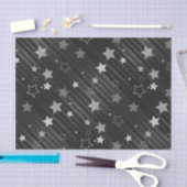 黒い星パターン 薄葉紙 (クラフト)