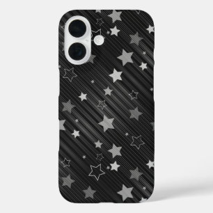 黒い星パターン iPhone 16ケース