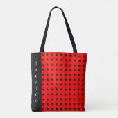 黒い星及び色の背景のトート トートバッグ (裏面)