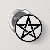 黒い星形五角形の五芒星のリングや輪 缶バッジ (正面&裏面)