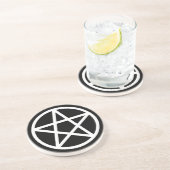 黒い星形五角形の飲み物のコースターの白 コースター (側面)