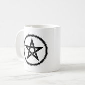 黒い星形五角形 コーヒーマグカップ (正面左)