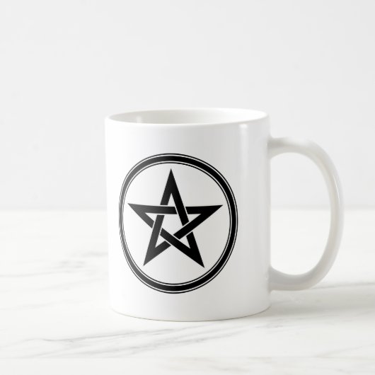 黒い星形五角形 コーヒーマグカップ (右)