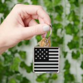 黒い星条旗アメリカの旗 キーホルダー (手)