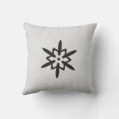 黒い星花白い背景 クッション (裏面)