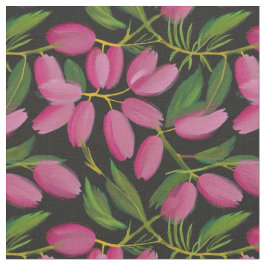 黒い春の花 ファブリック