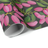 黒い春の花 ラッピングペーパー (ロールコーナー)