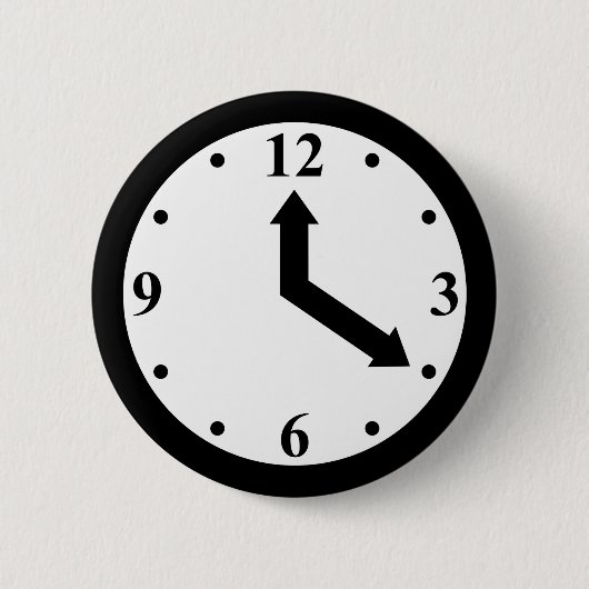 黒い時計 缶バッジ (正面)