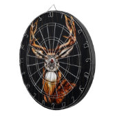 黒い暗い木製の鹿素朴国ユニーク ダーツボード (正面右)