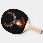 黒い暗い木製の鹿素朴国ユニーク 卓球ラケット (横)