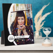 黒い曲線のフレームの写真の卒業 フォトプラーク (側面)