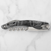 黒い曲線のリボン，エンボス線でハイライト ソムリエナイフ (裏面)