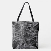 黒い曲線のリボン，エンボス線でハイライト トートバッグ (正面)