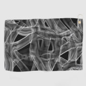 黒い曲線のリボン、エンボス線を打つ ゴルフタオル (横)