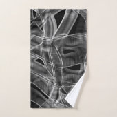 黒い曲線のリボン、エンボス線を打つ バスタオルセット (ハンドタオル)