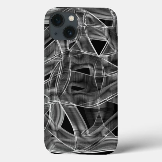黒い曲線のリボン、エンボス線を打つ Case-Mate iPhoneケース (裏面)