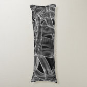 黒い曲線のリボン、ハイライト表示された線のレリーフ、 浮き彫り ボディピロー (正面縦)
