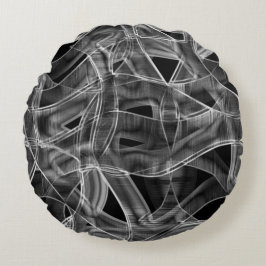 黒い曲線のリボン、ハイライト表示された線のレリーフ、 浮き彫り ラウンドクッション