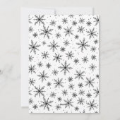 黒い曲線フレームのスノーフレーク写真 シーズンカード (裏面)
