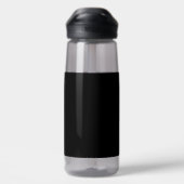 黒い書パーソナライズされた跡あなたの写真を追加 ウォーターボトル (背面)