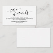 黒い書体モダン,詳細, RSVP，ハッシュタグ エンクロージャーカード (正面/裏面)