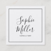 黒い書縁ど跡のスクリプト・ソーシャル・メディア スクエア名刺 (正面)