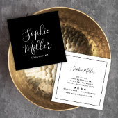 黒い書縁ど跡のスクリプト・ソーシャル・メディア スクエア名刺