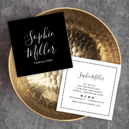 黒い書縁ど跡のスクリプト・ソーシャル・メディア スクエア名刺