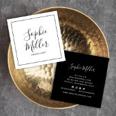 黒い書縁ど跡のスクリプト・ソーシャル・メディア スクエア名刺