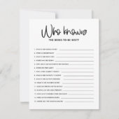 黒い書道がブライダルシャワー 招待状 (正面)