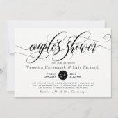 黒い書道が渦を巻く夫婦のシャワー 招待状 (正面)