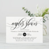 黒い書道が渦を巻く夫婦のシャワー 招待状 (スタンド正面)