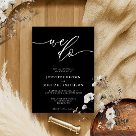 黒い書道のサイン私たち結婚は 招待状