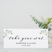 黒い書道の緑あなたの座席のトップカードを取る 招待状 (スタンド正面)